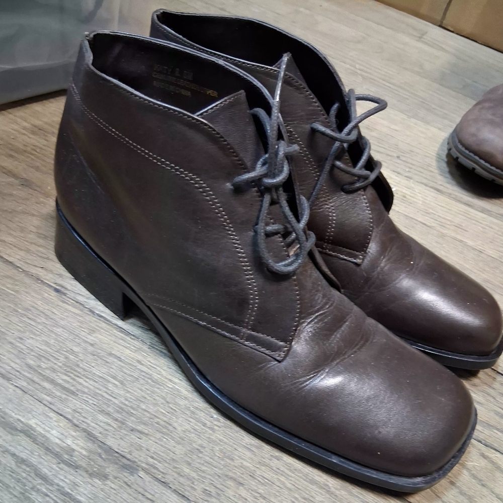 Woman Brown Leather Lace-Up Edwardian Style Ankle Boots Bootalinos